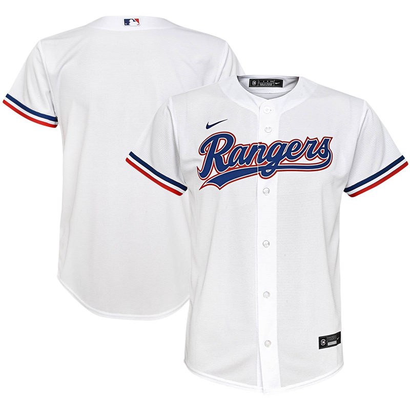 2020 MLB Youth Texas Rangers Nike White Home 2020 Replica Team Jersey 1->women mlb jersey->Women Jersey